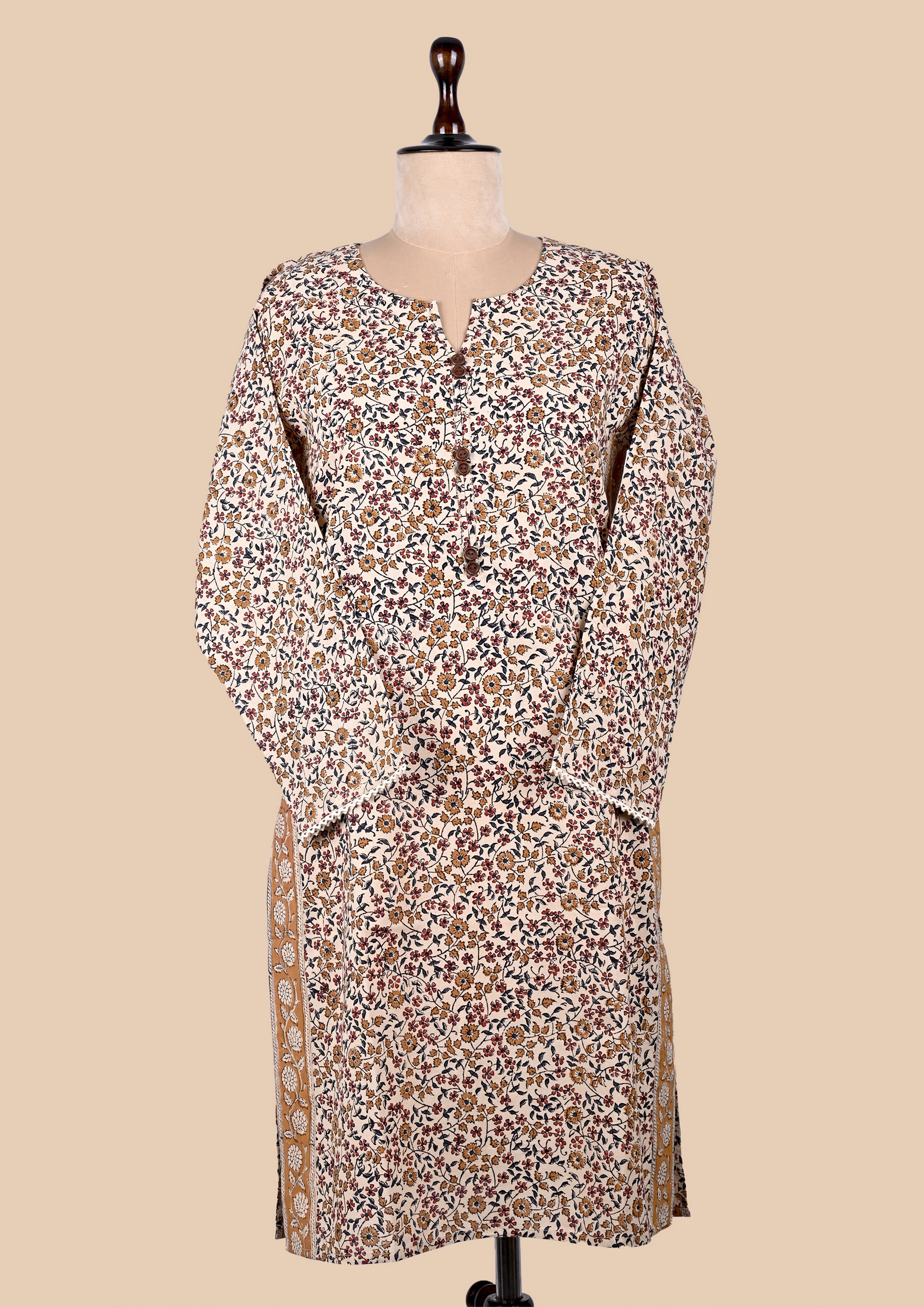 Yellow Kalamkari Bagru Block Print Kurta Set