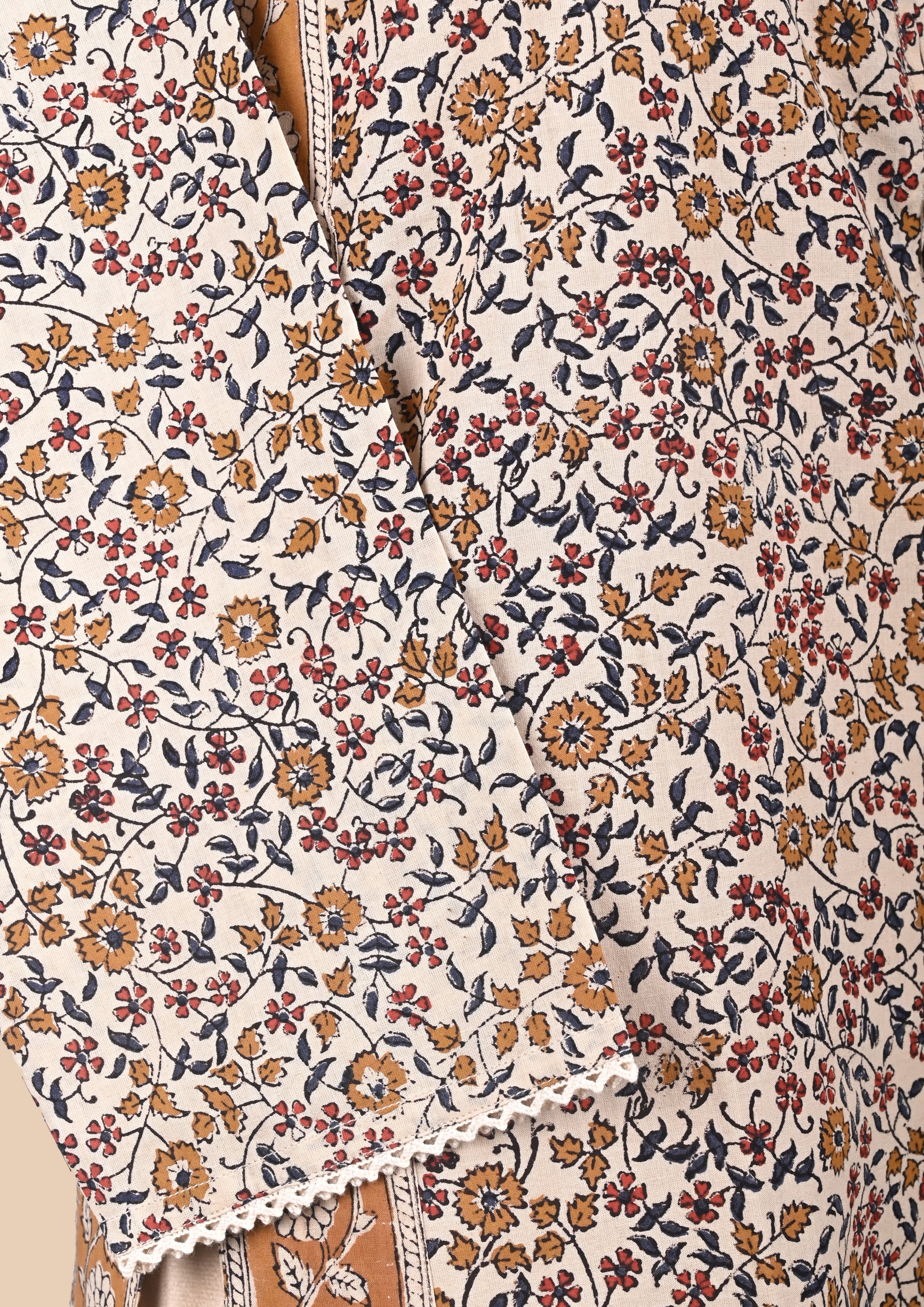 Yellow Kalamkari Bagru Block Print Kurta Set